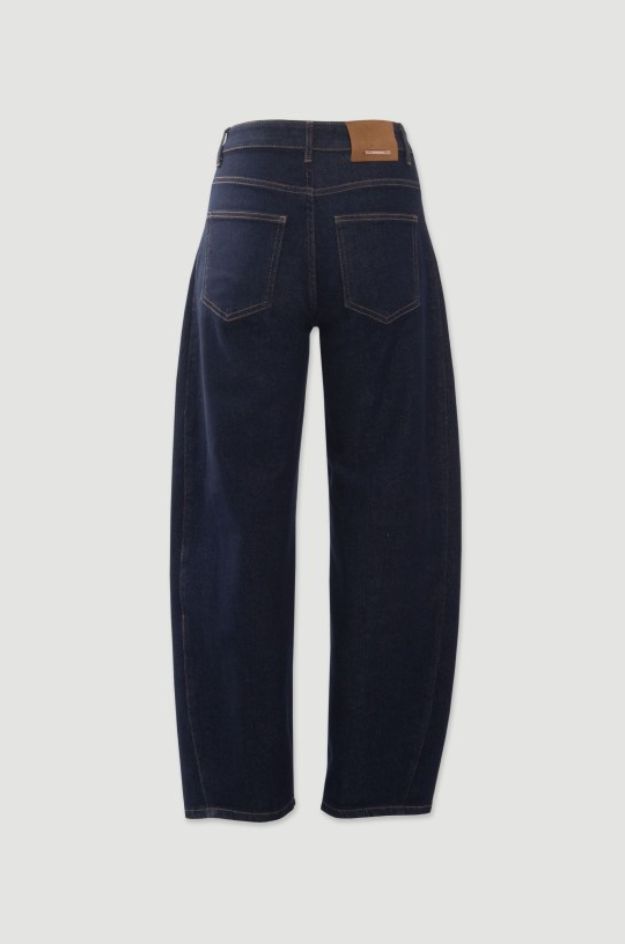 Jeans de Cintura Alta Baggy Barrel con Lavado Oscuro - Ferrache - Imagen 3